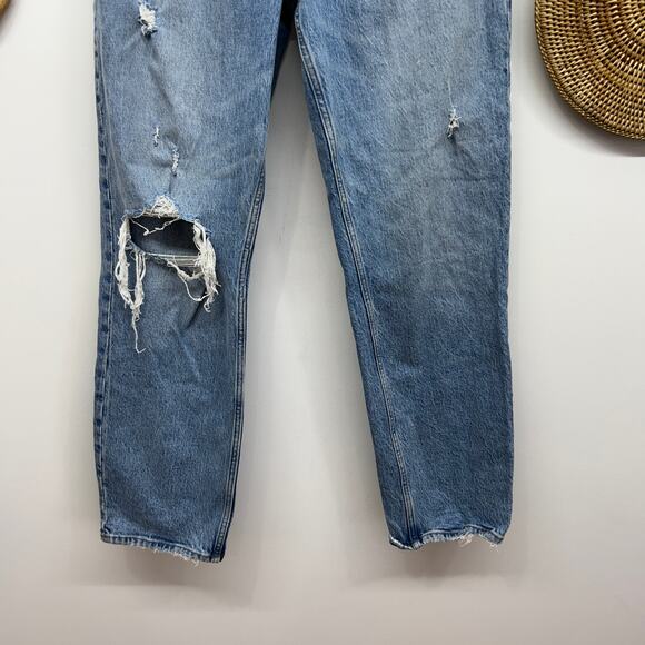 Abercrombie Distressed High Waist Curve Love The Dad High Rise Jean Denim 27/4 - Picture 4 of 6